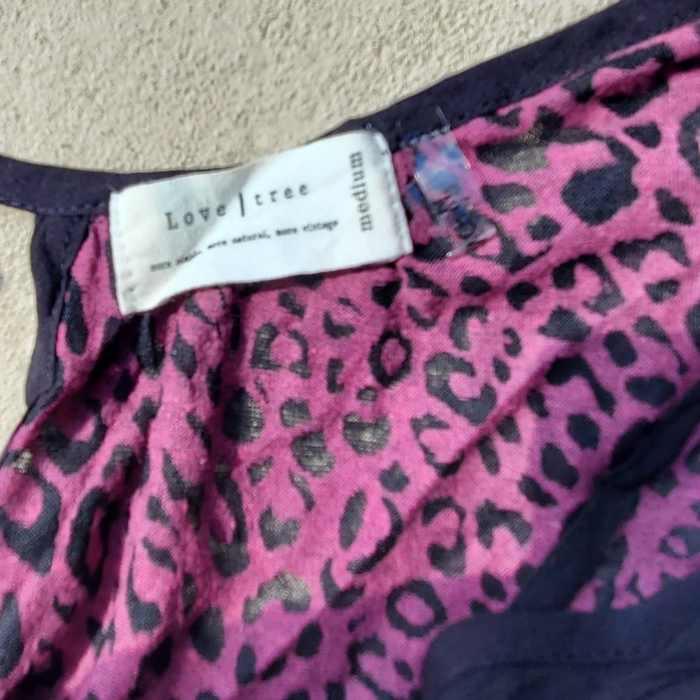 Purple and Black  Leopard Print Love Tree Top Size Medium - Picture 4 of 6